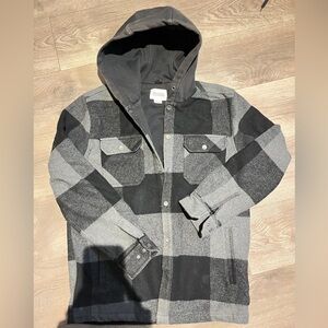 Boston Traders hoody jacket lumber men's M grunge utility plaid oversized